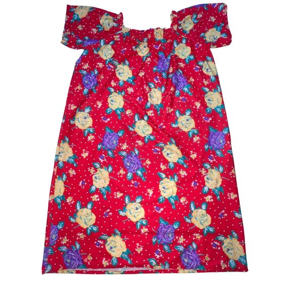 The Coffee Club House Dress Womens 18 Mumu Red Floral Housedress Caftan Kimono - Picture 2 of 11